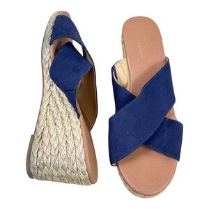 Tommy Bahama Espadrille Wedge Sandals Blue (9.5)